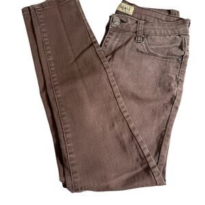 Hybrid jeans cocoa brown mid rise skinny stretch classic 5 pocket Sz 9